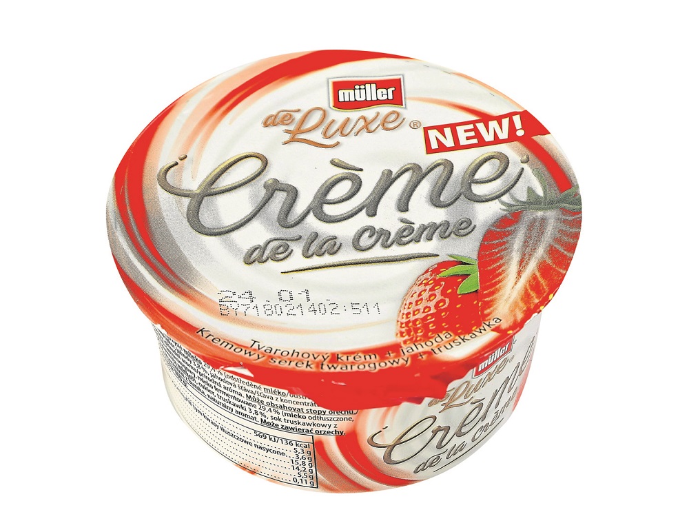 Müller Crème de la crème Tvarohový krém + jahoda