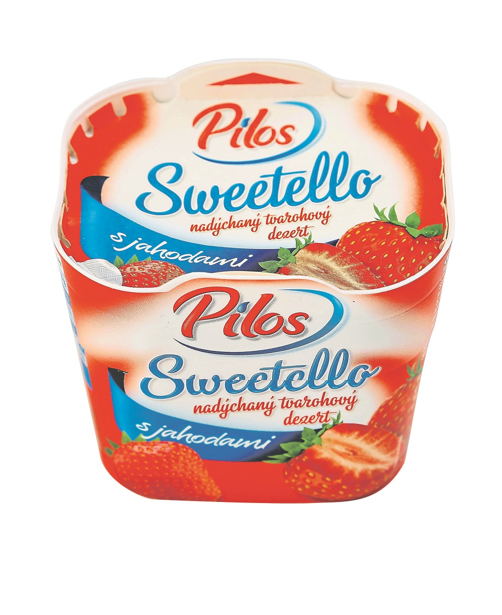 Pilos Sweetello nadýchaný tvarohový dezert s jahodami