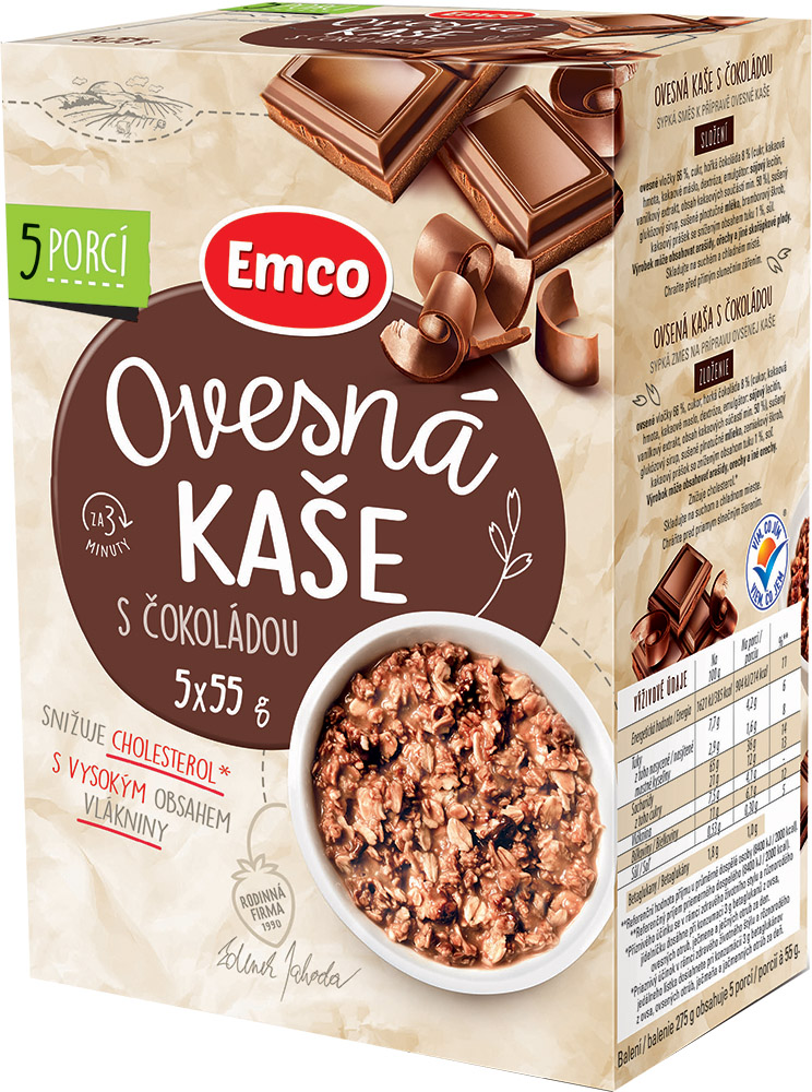 Ovesná kaše s čokoládou 5 x 55 g