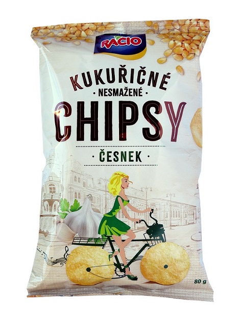 chipsy česnek