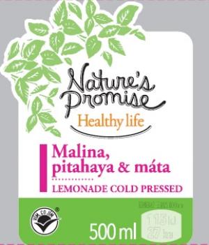 Ovocná limonáda s malinami, pitahayou a mátou. Cold Pressed (Nature´s Promise) 500 ml