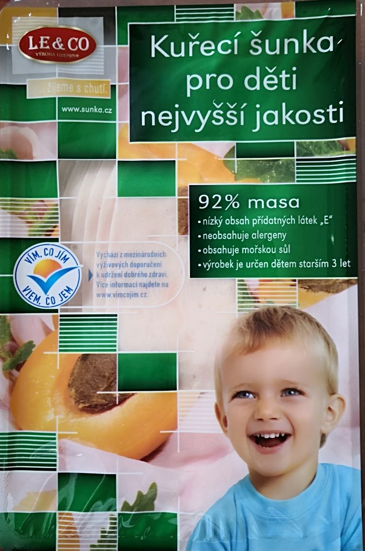 Kuřecí šunka nejvyšší jakosti pro děti krájená 100 g  LE & CO